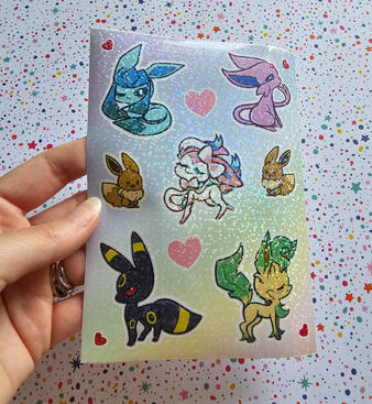 Eeveelution sticker sheet