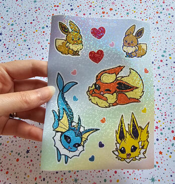 Eeveelution sticker sheet