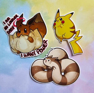 Eevee, Pikachu, Furret